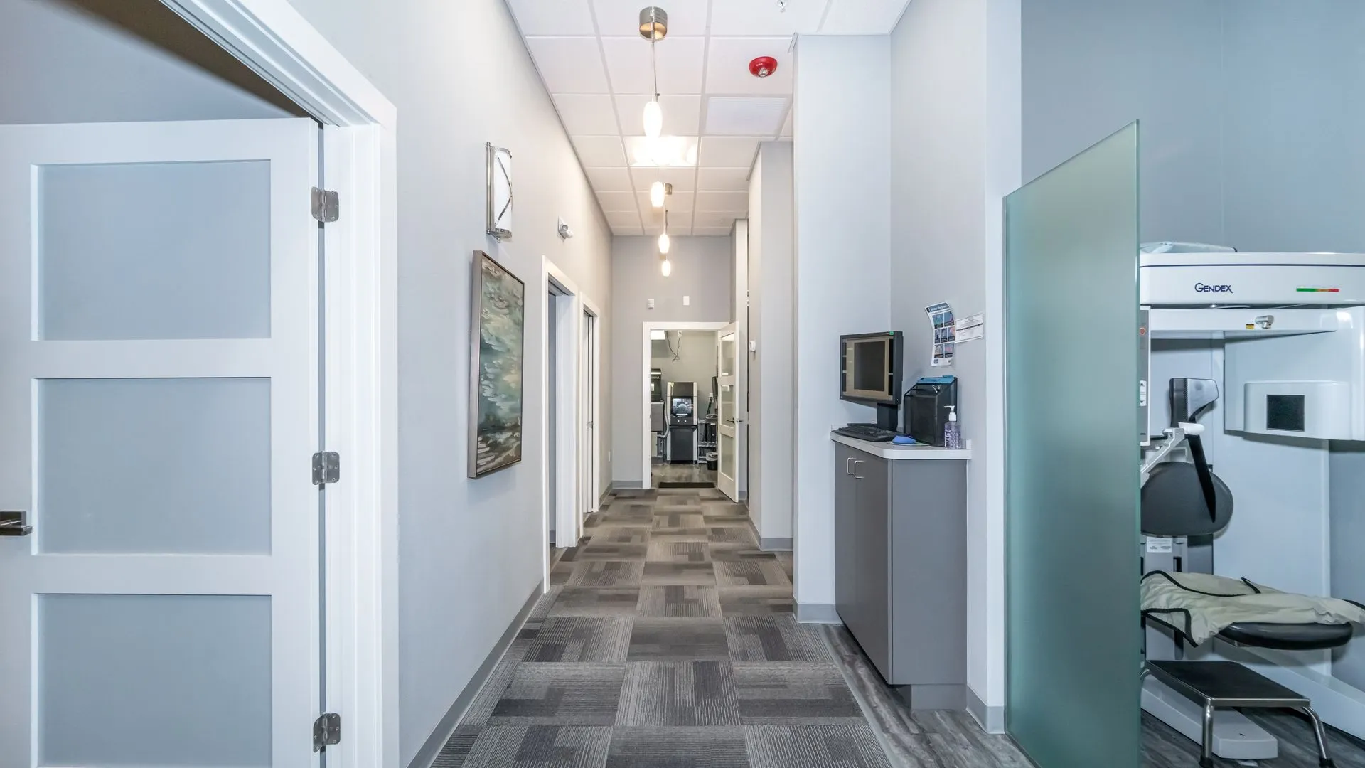 Clinic corridor beside the digital imaging room