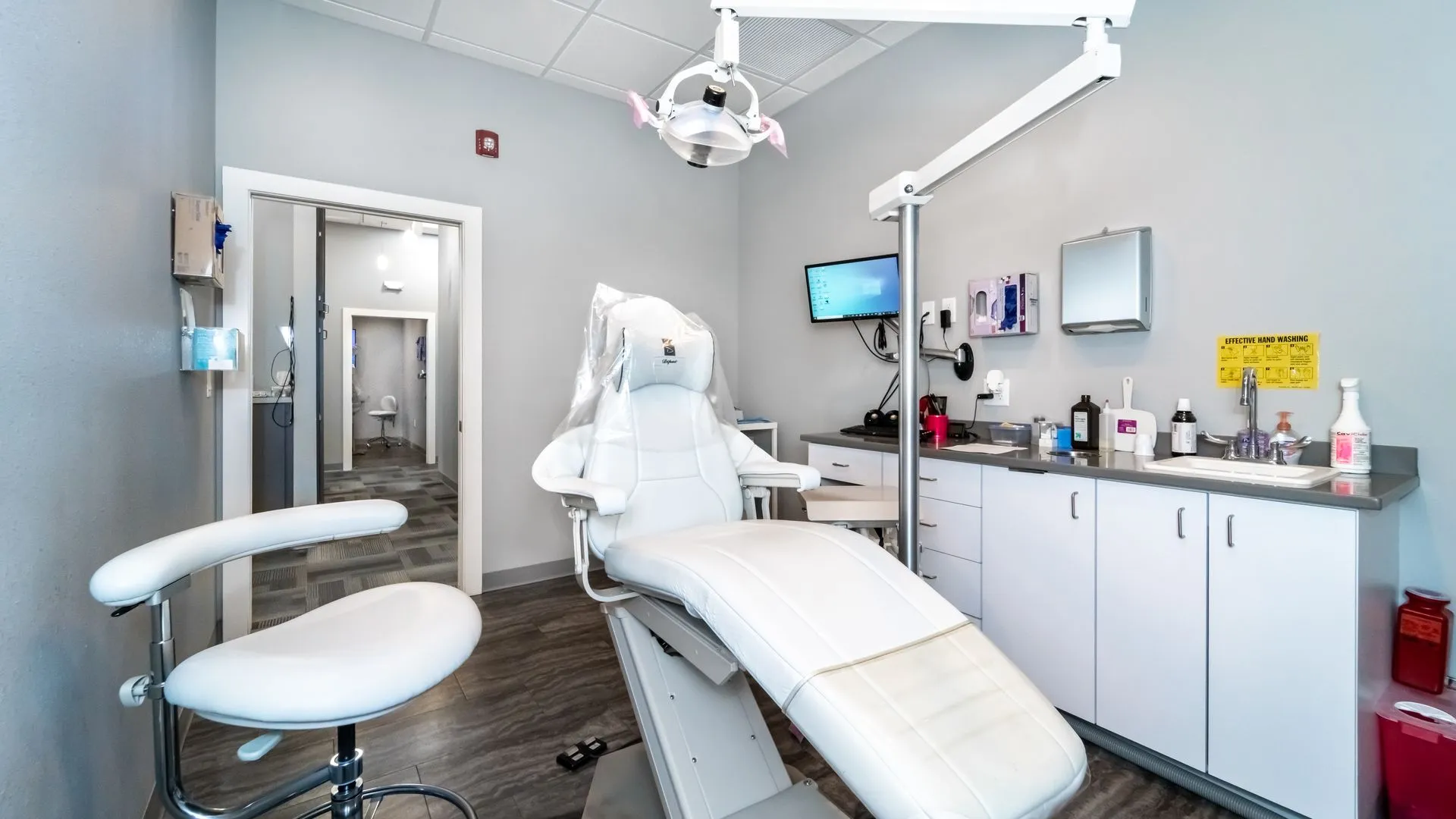 Private treatment room prepared for a dental appointment